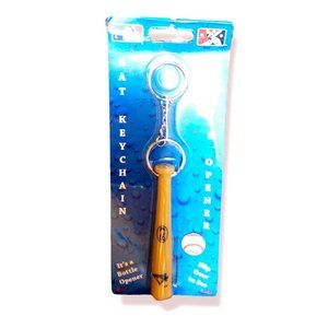 TORONTO BLUE JAYS MINI BASEBALL BAT KEYCHAIN KEY RING WITH BOTTLE OPENER MLB